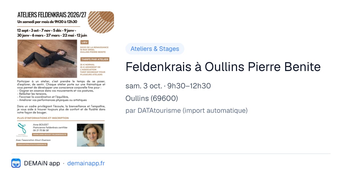 Feldenkrais à Oullins Pierre Benite — Oullins