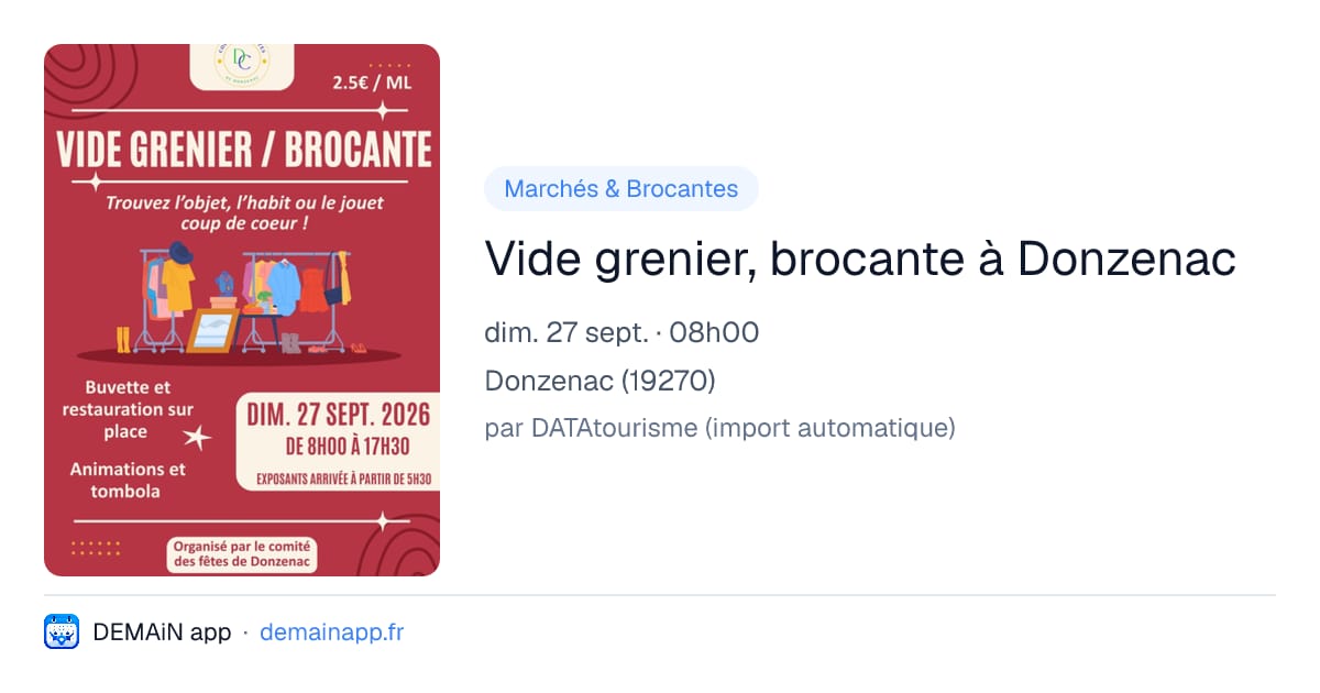 Vide grenier, brocante à Donzenac — Donzenac