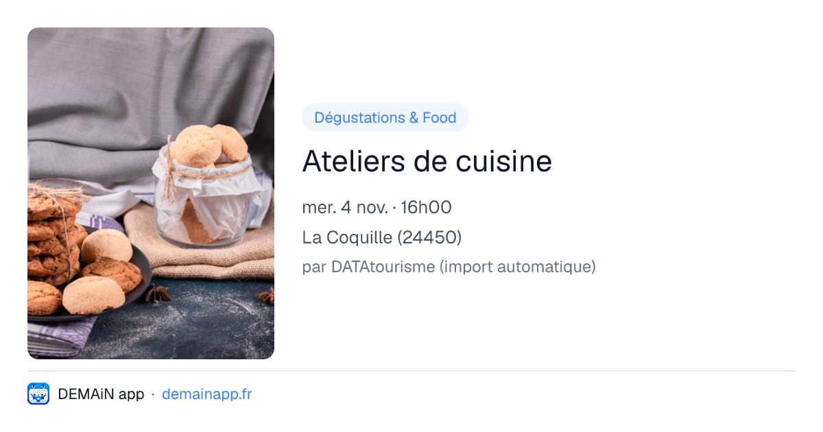 Ateliers de cuisine — La Coquille