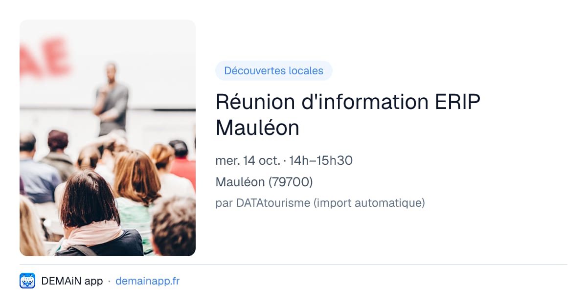 Réunion d'information ERIP Mauléon — Mauléon