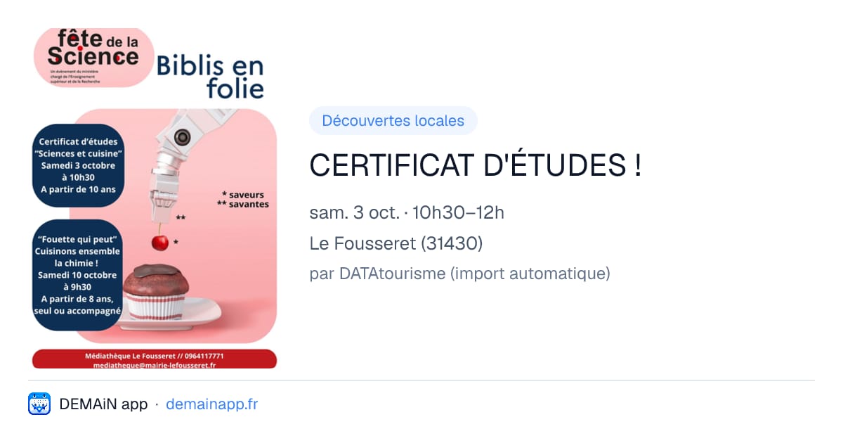 CERTIFICAT D'ÉTUDES ! — Le Fousseret