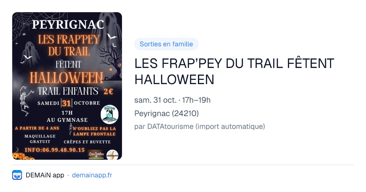 LES FRAP’PEY DU TRAIL FÊTENT HALLOWEEN — Peyrignac