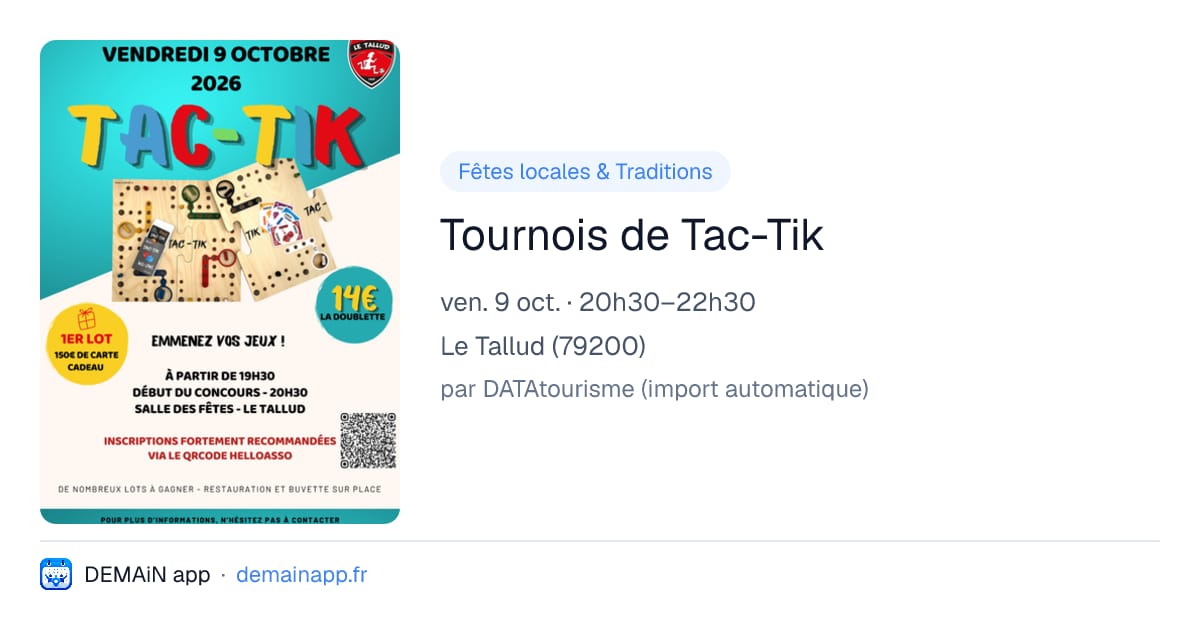 Tournois de Tac-Tik — Le Tallud