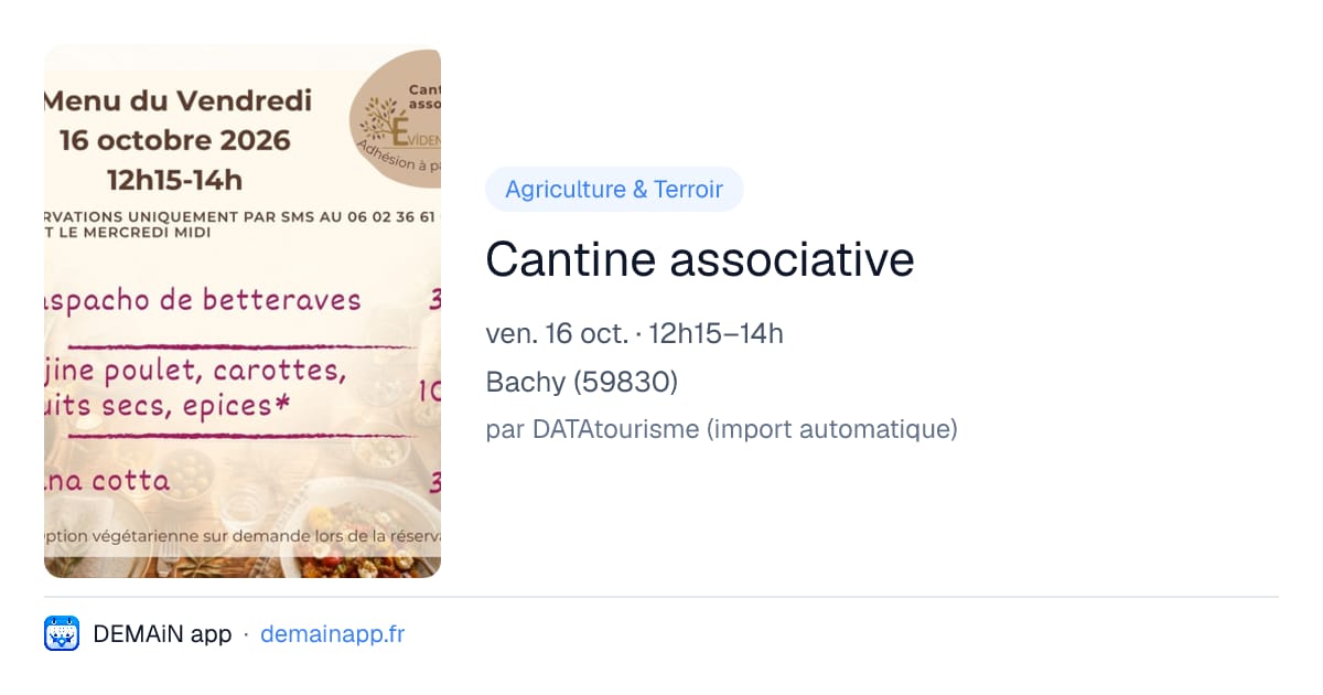 Cantine associative — Bachy