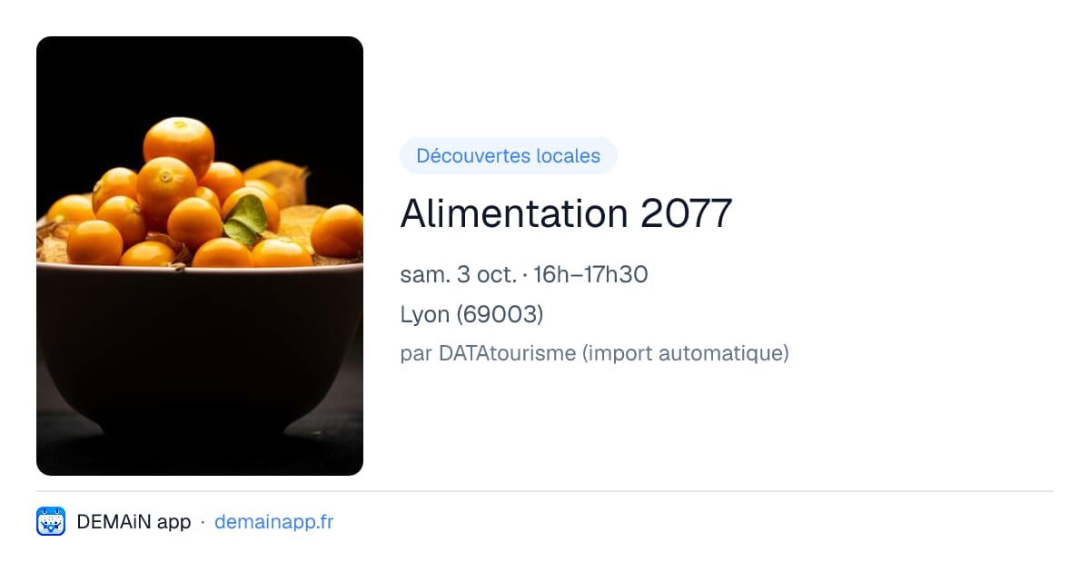 Alimentation 2077 — Lyon