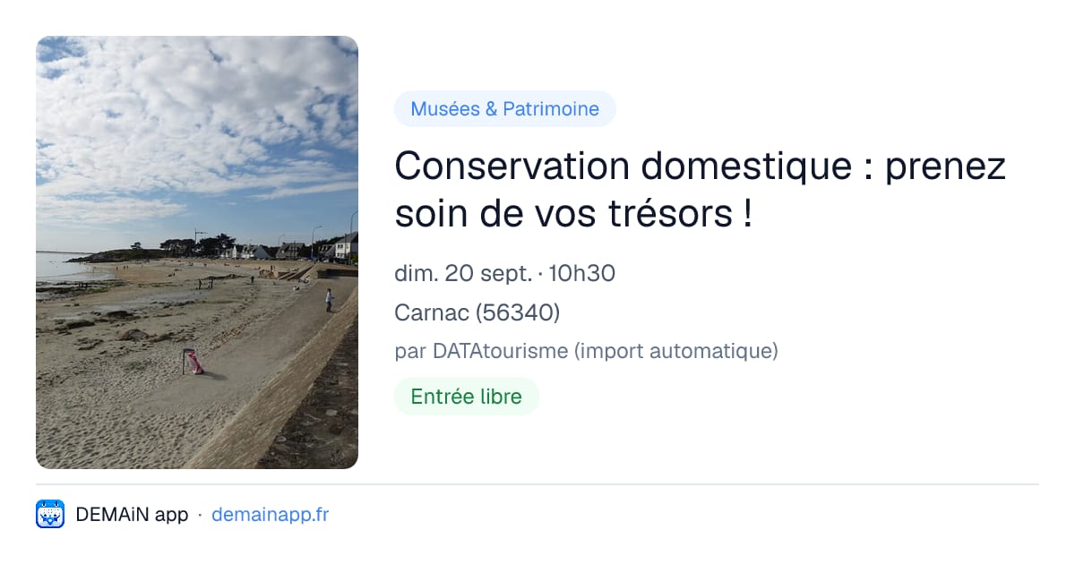 Conservation domestique : prenez soin de vos trésors ! — Carnac