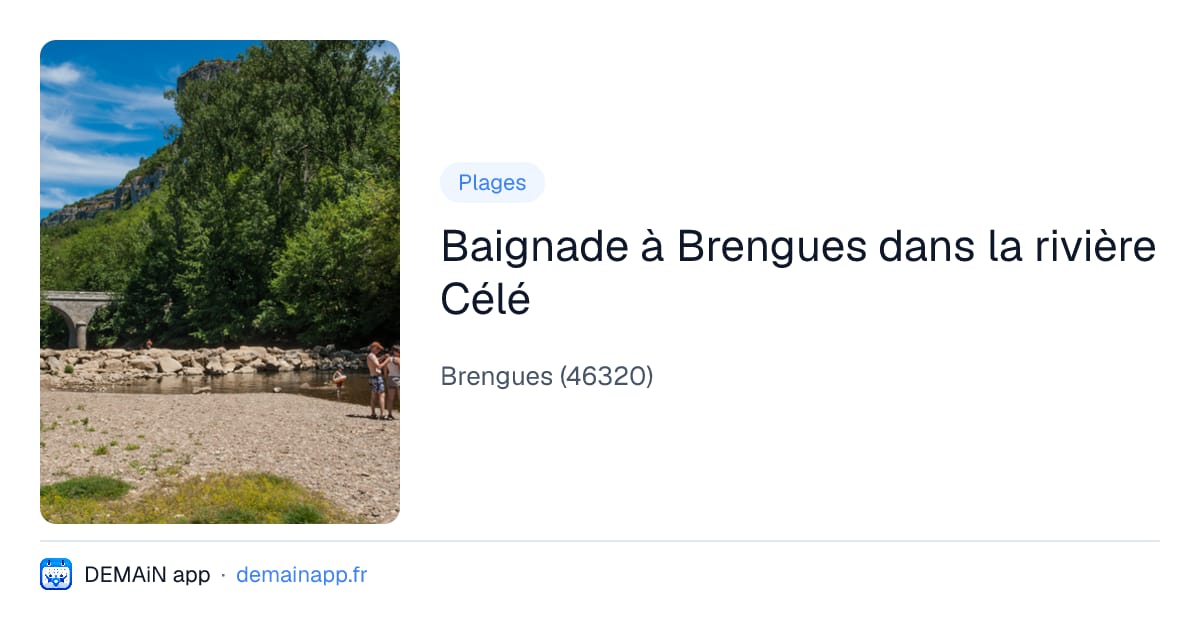 Baignade à Brengues dans la rivière Célé — Brengues