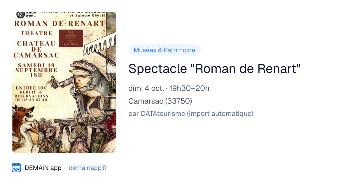 Spectacle "Roman de Renart" — Camarsac
