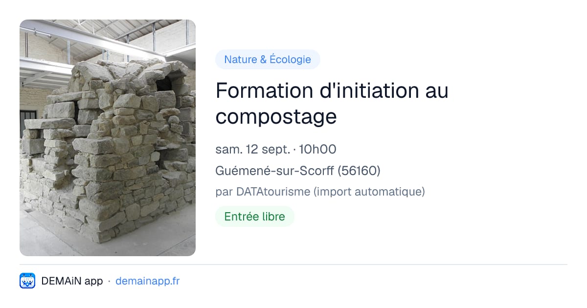 Formation d'initiation au compostage — Guémené-sur-Scorff