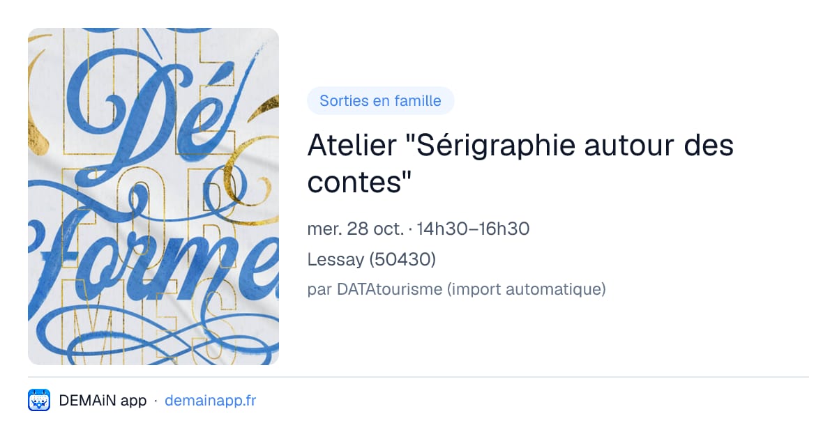 Atelier "Sérigraphie autour des contes" — Lessay