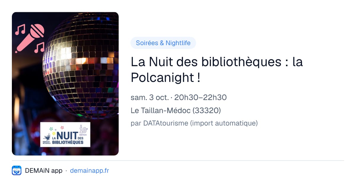 La Nuit des bibliothèques : la Polcanight ! — Le Taillan-Médoc