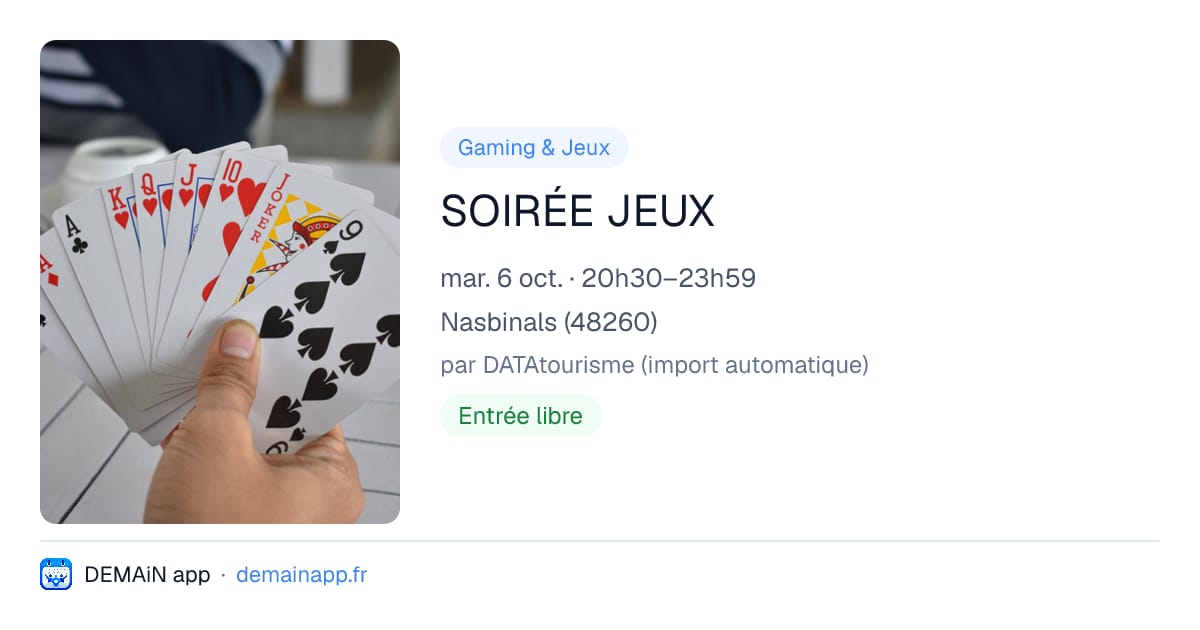 SOIRÉE JEUX — Nasbinals