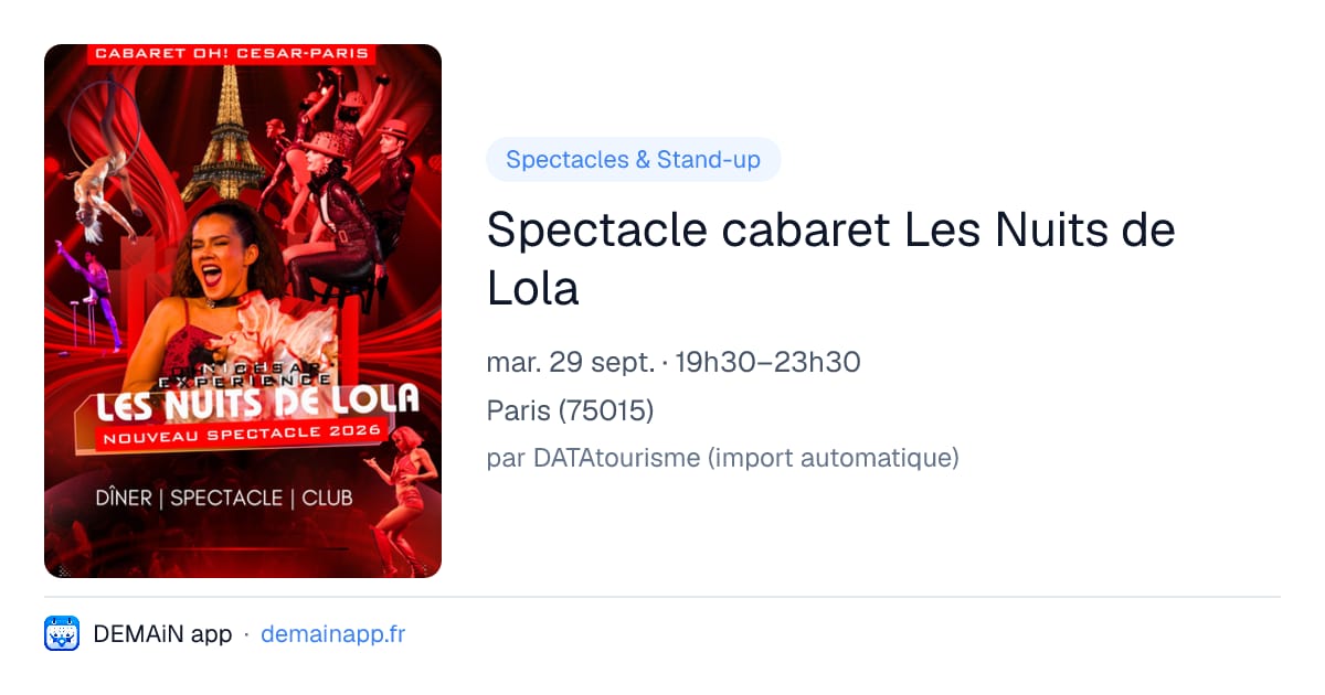Spectacle cabaret Les Nuits de Lola — Paris