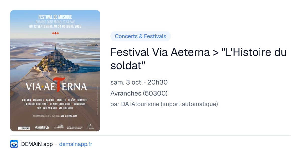 Festival Via Aeterna > "L'Histoire du soldat" — Avranches