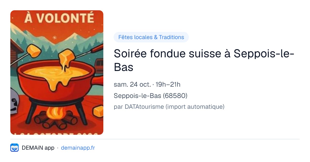 Soirée fondue suisse à Seppois-le-Bas — Seppois-le-Bas