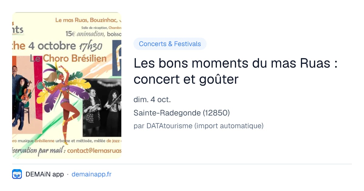 Les bons moments du mas Ruas : concert et goûter — Sainte-Radegonde