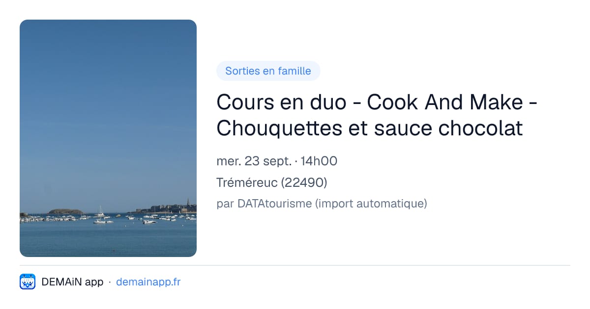 Cours en duo - Cook And Make - Chouquettes et sauce chocolat — Tréméreuc