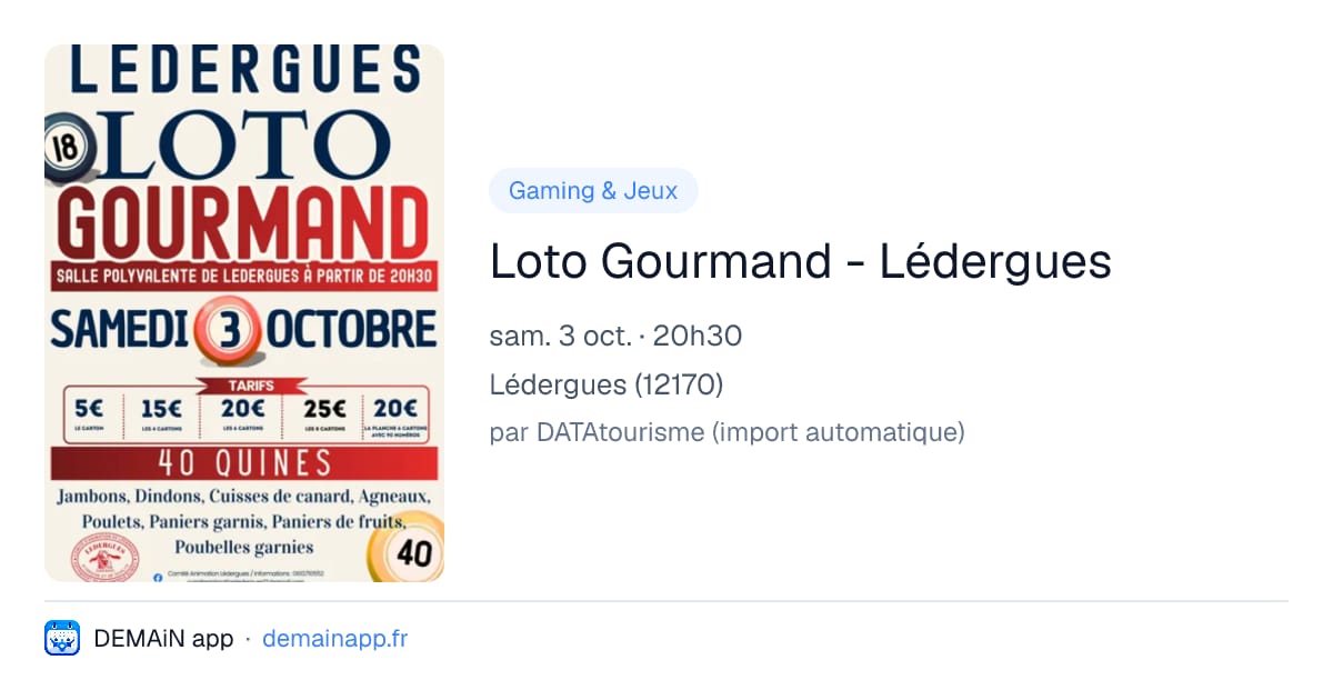 Loto Gourmand - Lédergues — Lédergues