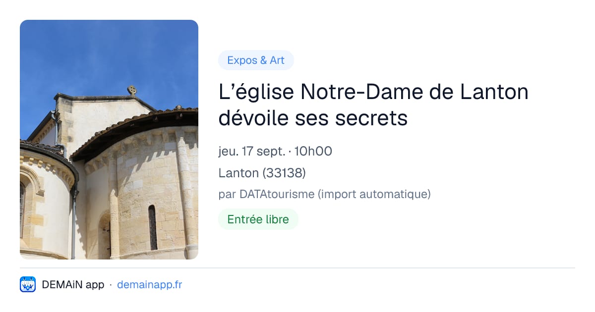 L’église Notre-Dame de Lanton dévoile ses secrets — Lanton