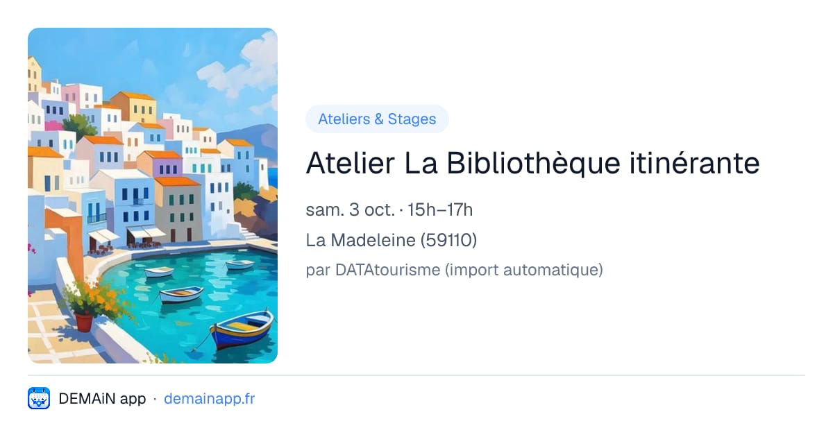 Atelier La Bibliothèque itinérante — La Madeleine