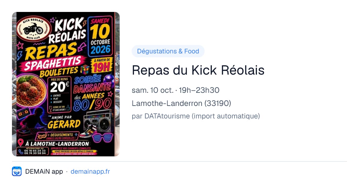Repas du Kick Réolais — Lamothe-Landerron