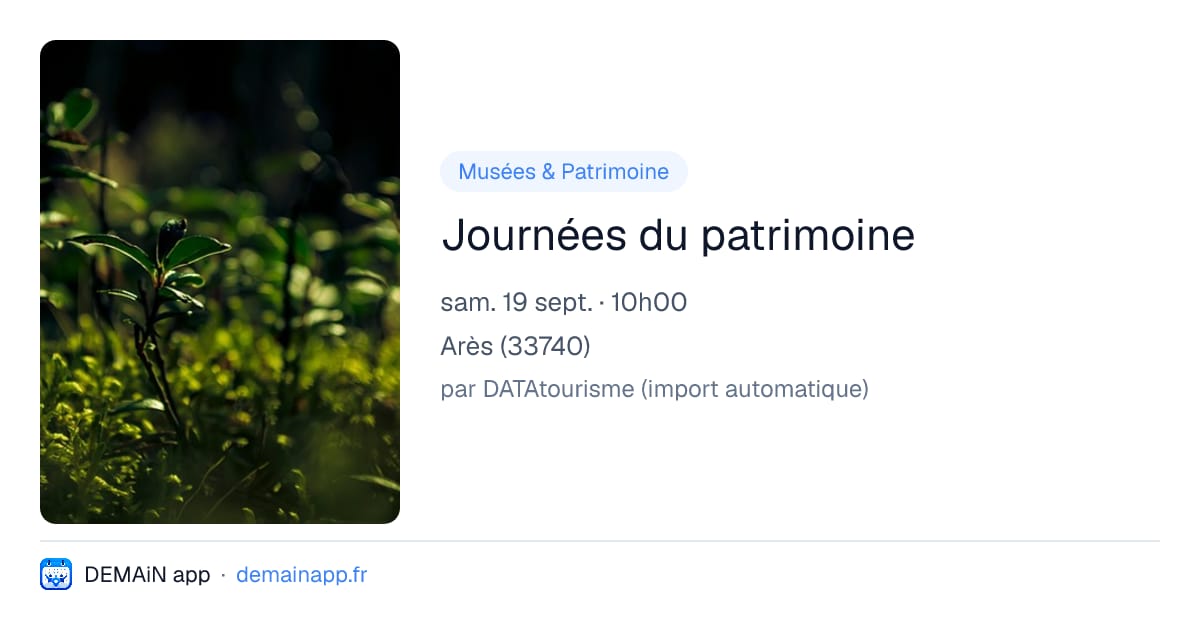 Journées du patrimoine — Arès