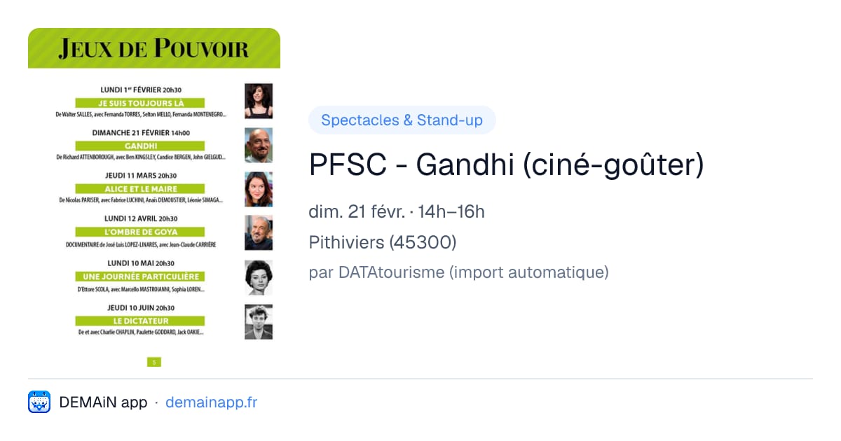 PFSC - Gandhi (ciné-goûter) — Pithiviers