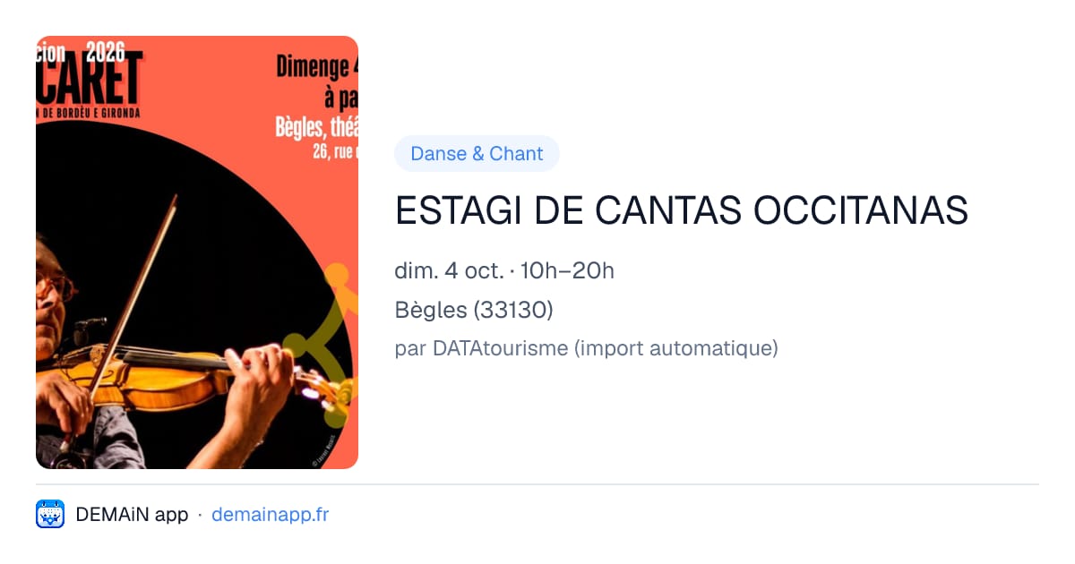 ESTAGI DE CANTAS OCCITANAS — Bègles