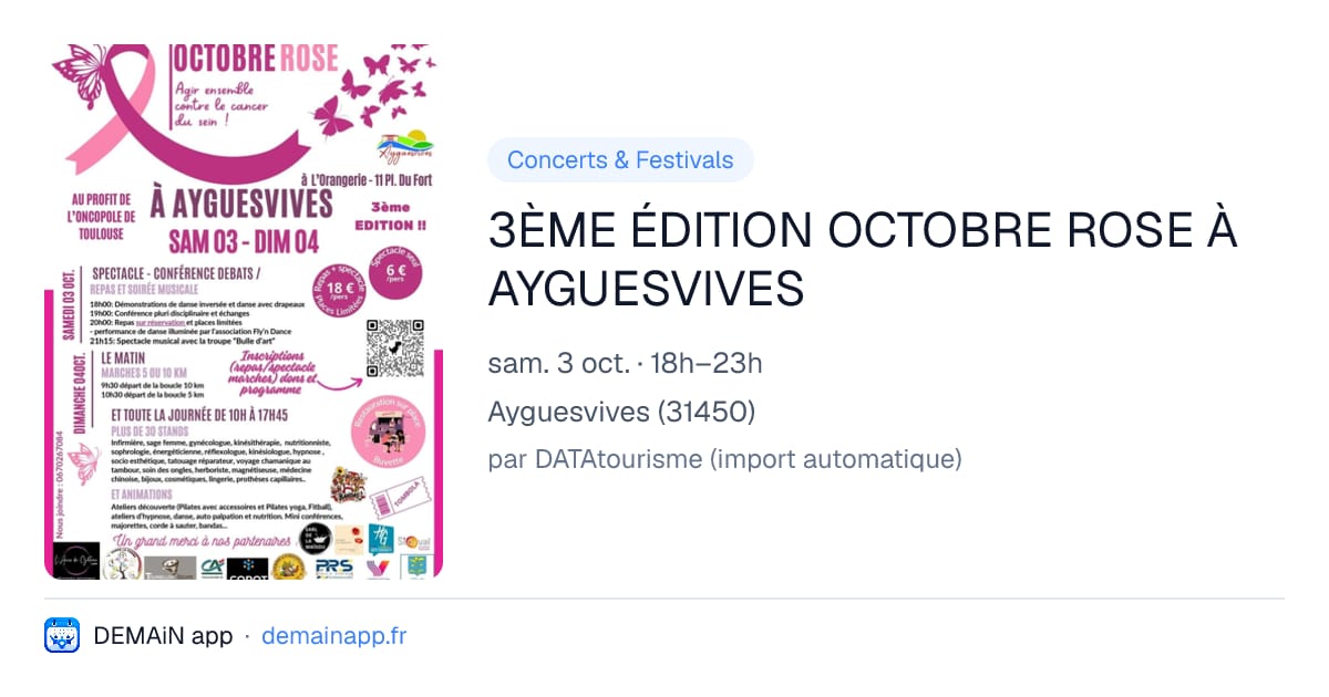 3ÈME ÉDITION OCTOBRE ROSE À AYGUESVIVES — Ayguesvives