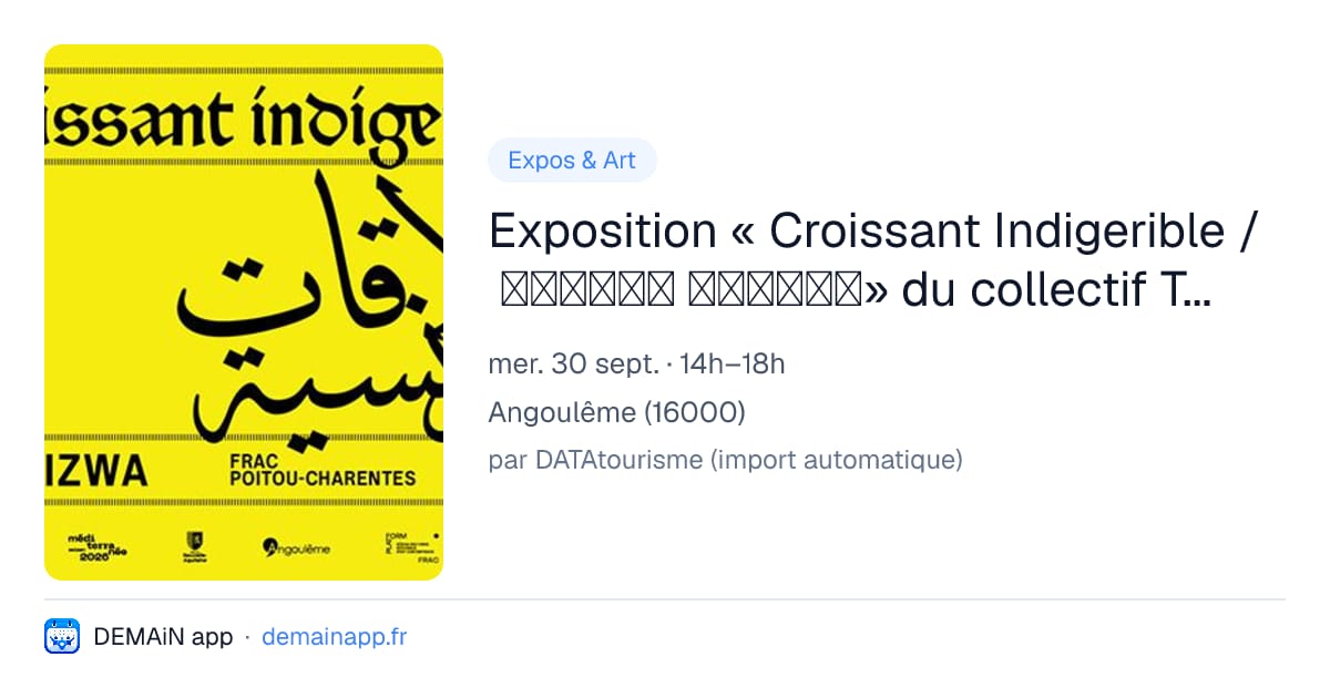 Exposition « Croissant Indigerible / علاقات عرنسية » du collectif Tizintizwa — Angoulême
