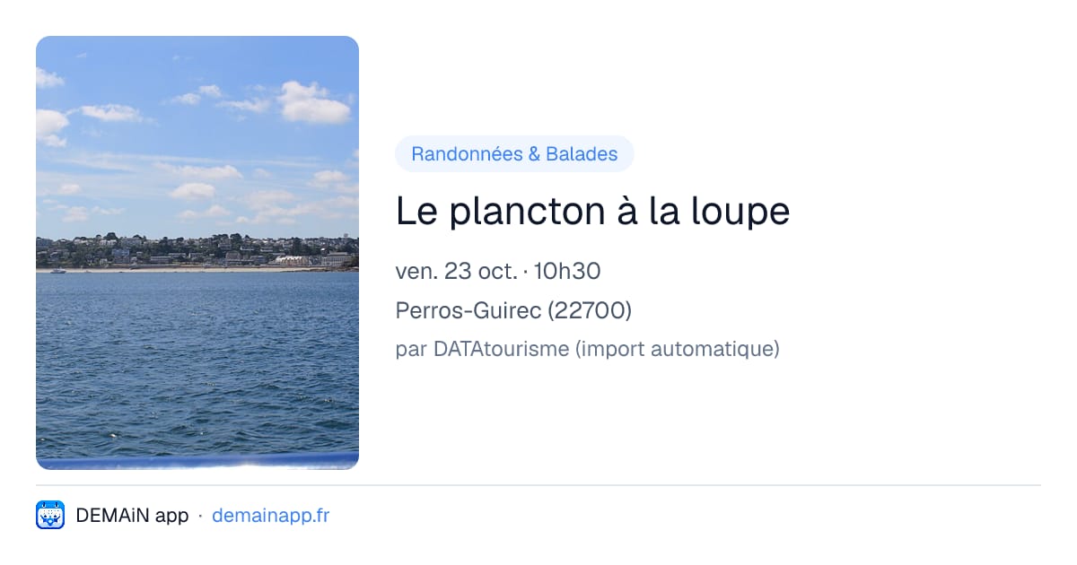 Le plancton à la loupe — Perros-Guirec