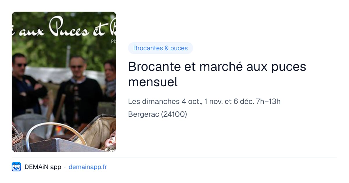 Brocante et marché aux puces mensuel — Bergerac