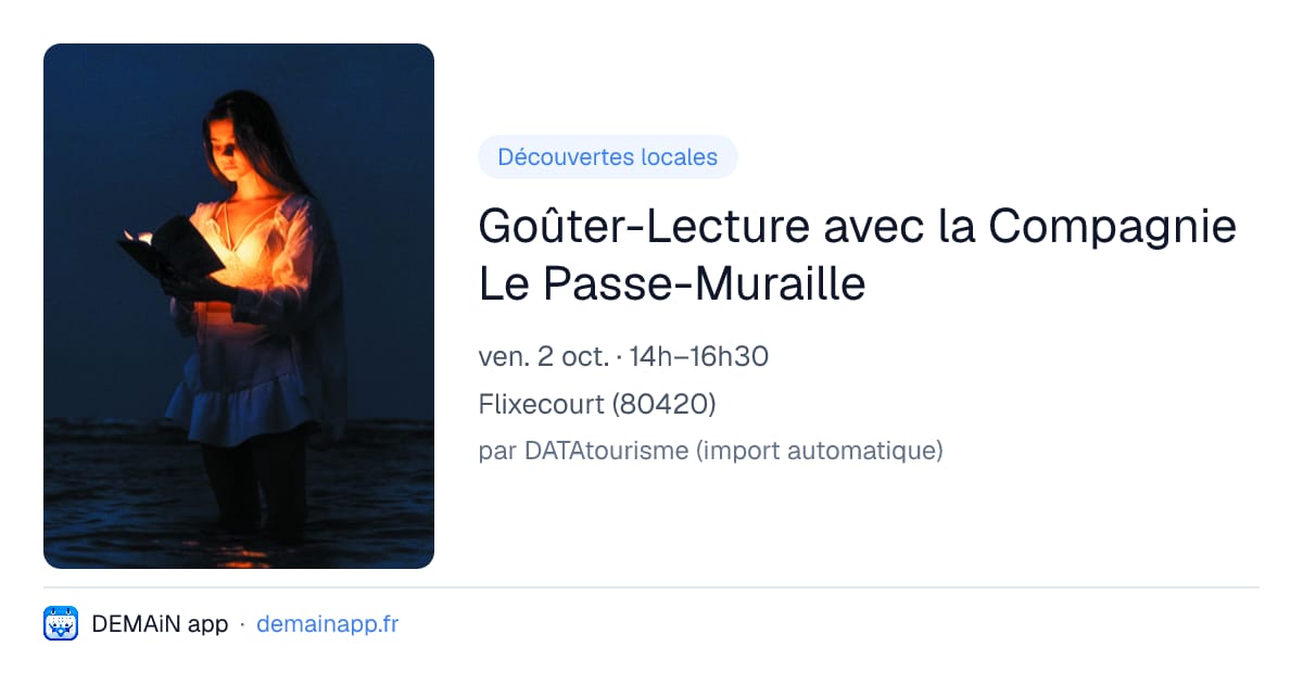Goûter-Lecture avec la Compagnie Le Passe-Muraille — Flixecourt
