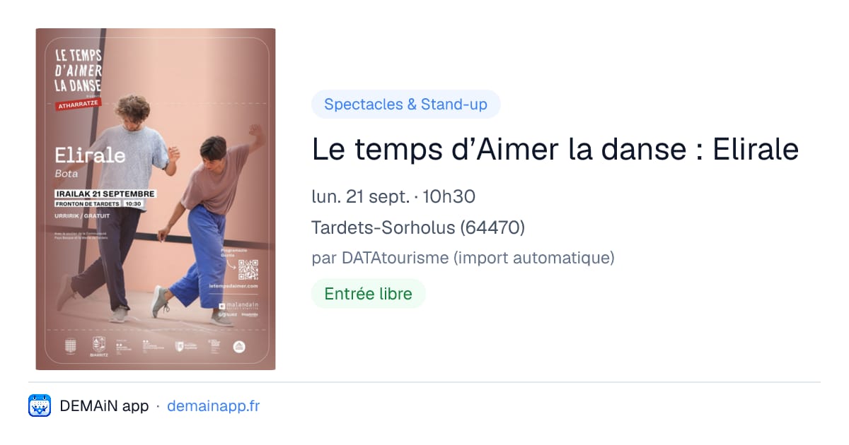 Le temps d’Aimer la danse : Elirale — Tardets-Sorholus