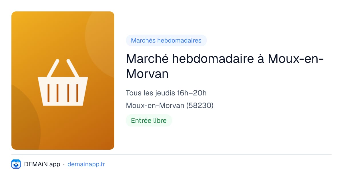 Marché hebdomadaire à Moux-en-Morvan — Moux-en-Morvan