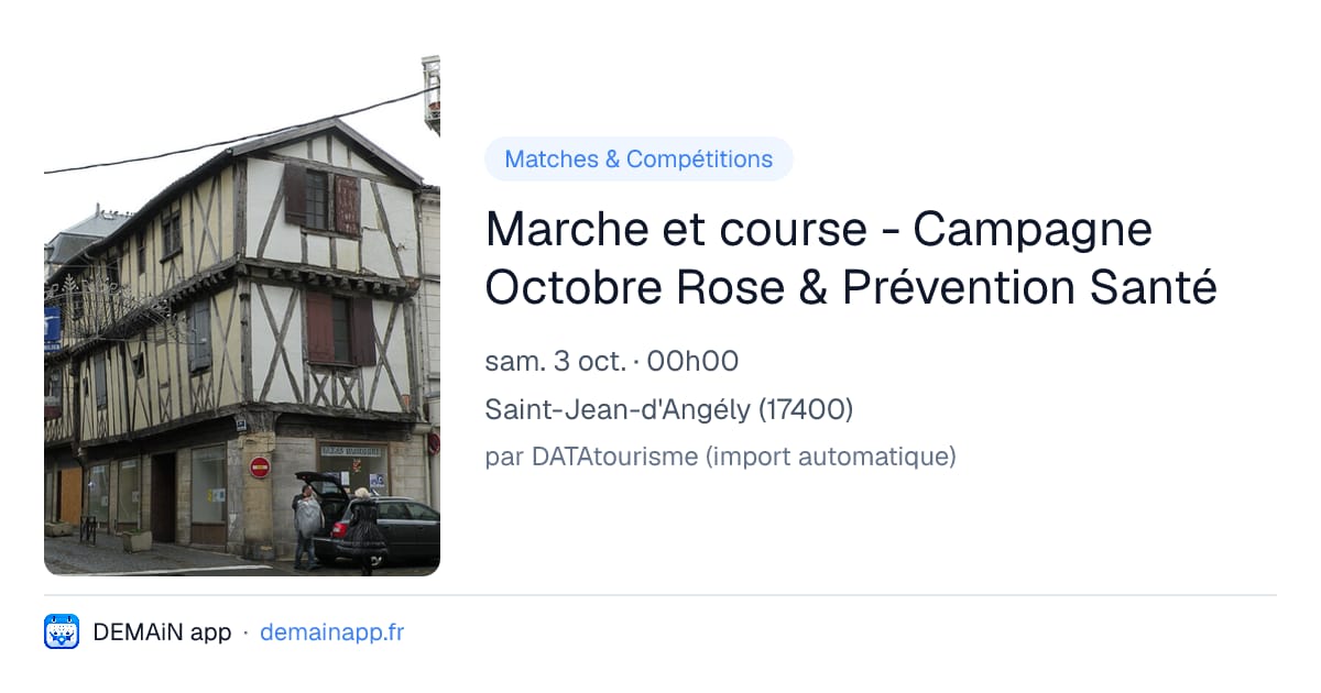 Marche et course - Campagne Octobre Rose & Prévention Santé — Saint-Jean-d'Angély