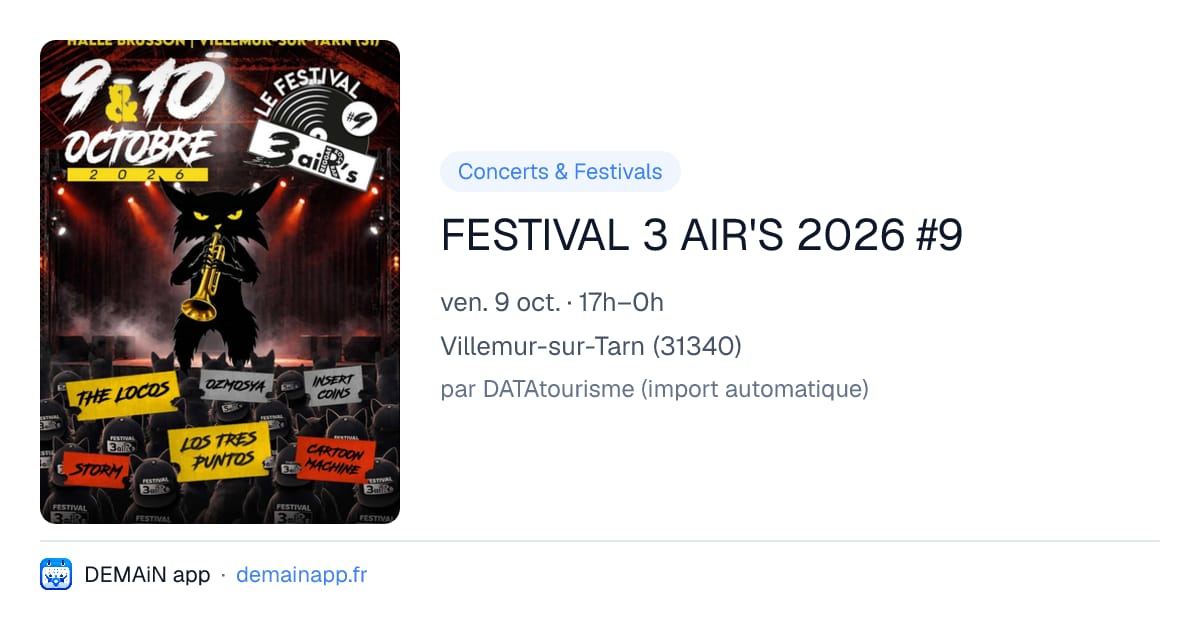 FESTIVAL 3 AIR'S 2026 #9 — Villemur-sur-Tarn