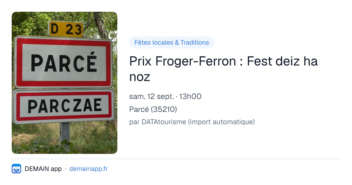 Prix Froger-Ferron : Fest deiz ha noz — Parcé