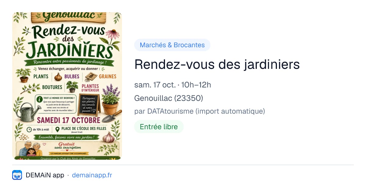 Rendez-vous des jardiniers — Genouillac