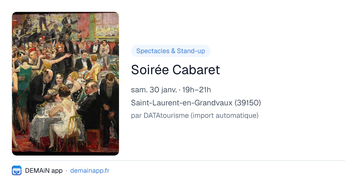 Soirée Cabaret — Saint-Laurent-en-Grandvaux