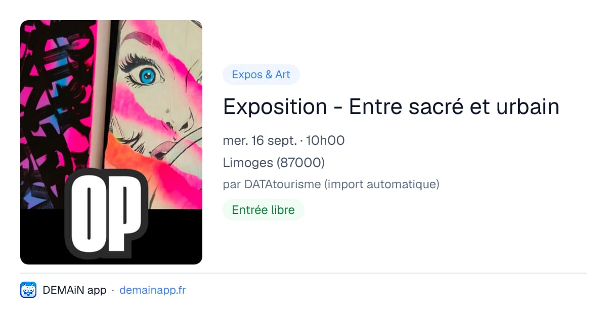 Exposition - Entre sacré et urbain — Limoges