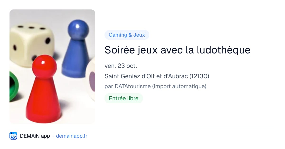 Soirée jeux avec la ludothèque — Saint Geniez d'Olt et d'Aubrac