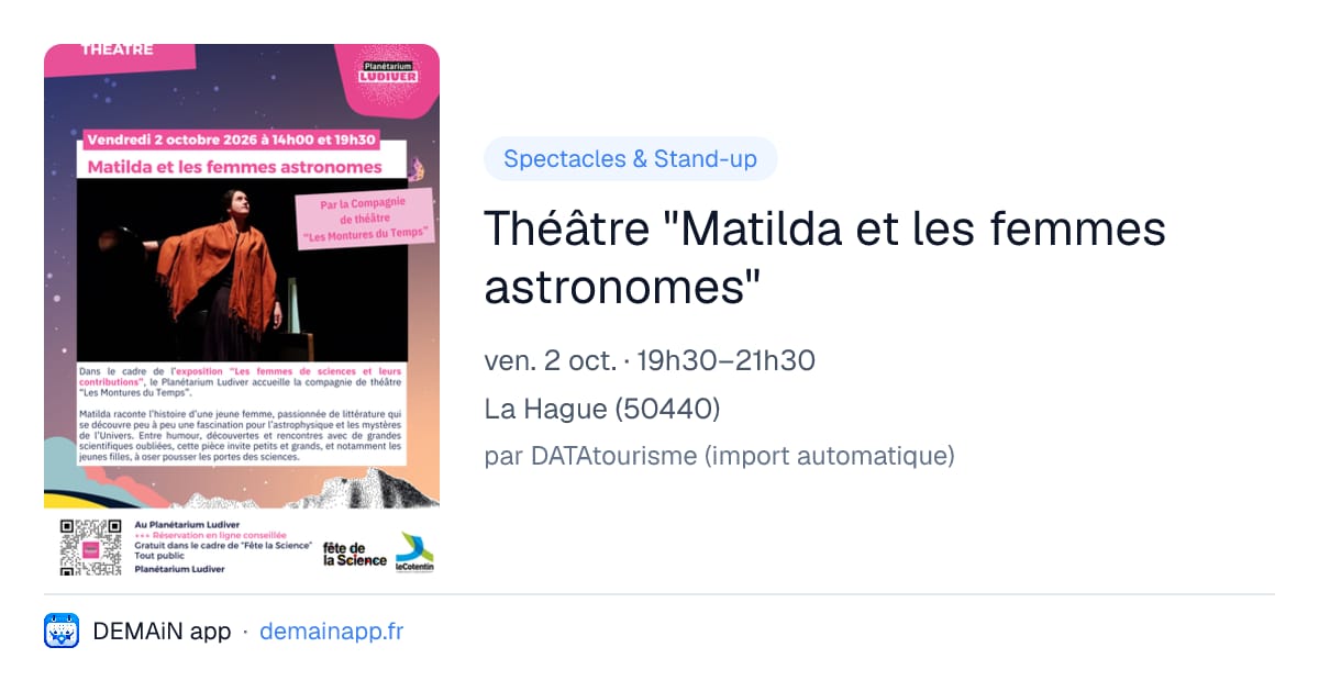 Théâtre "Matilda et les femmes astronomes" — La Hague