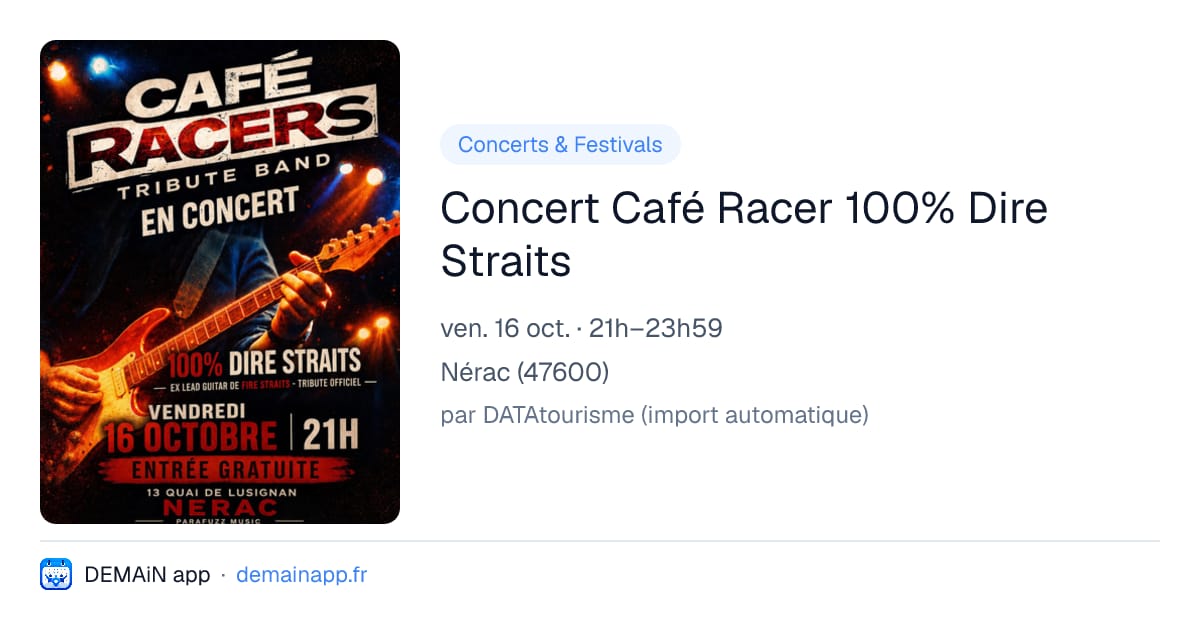 Concert Café Racer 100% Dire Straits — Nérac