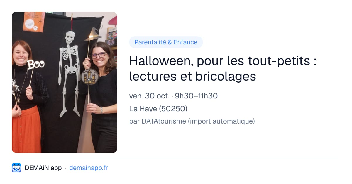 Halloween, pour les tout-petits : lectures et bricolages — La Haye