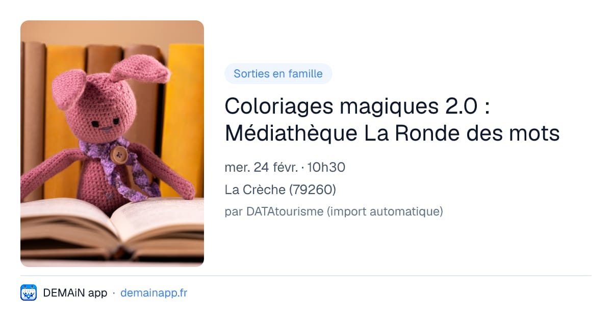 Coloriages magiques 2.0 : Médiathèque La Ronde des mots — La Crèche