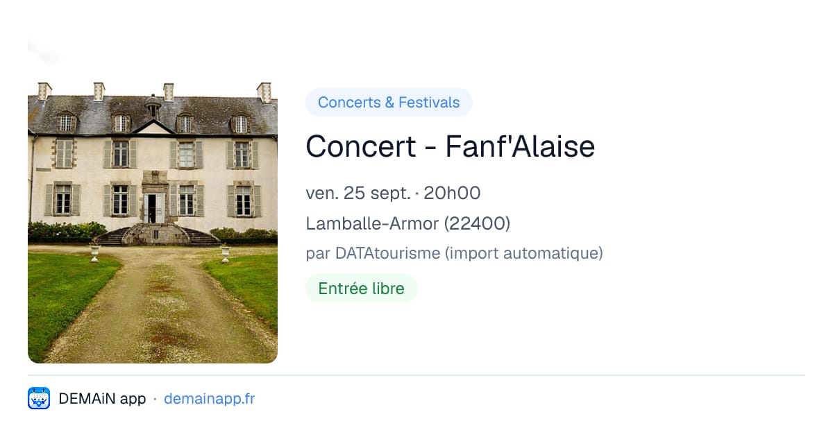 Concert - Fanf'Alaise — Lamballe-Armor