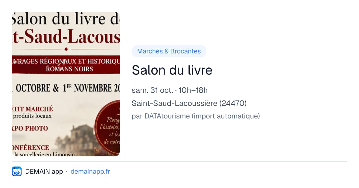 Salon du livre — Saint-Saud-Lacoussière