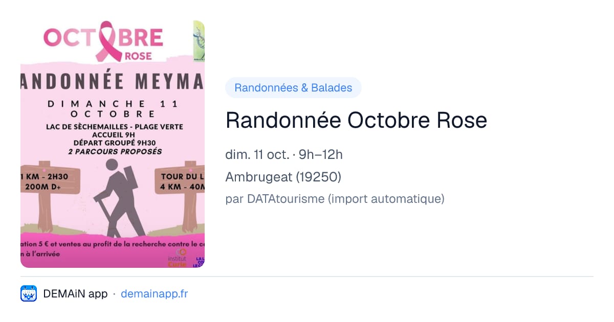 Randonnée Octobre Rose — Ambrugeat