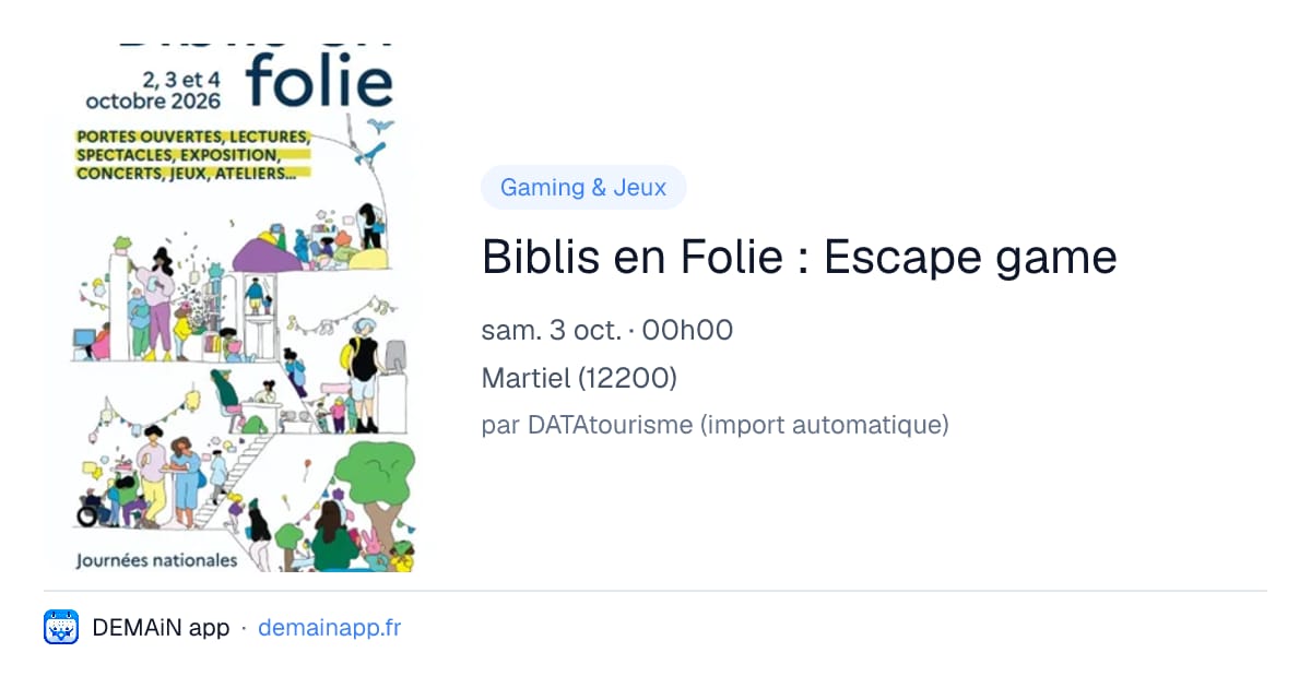 Biblis en Folie : Escape game — Martiel
